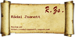 Rádai Zsanett névjegykártya