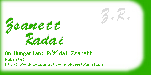 zsanett radai business card